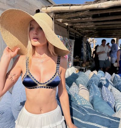 Summer Chic ðŸ’™ violettewindal in our Lucia blue shimmer crochet bikini