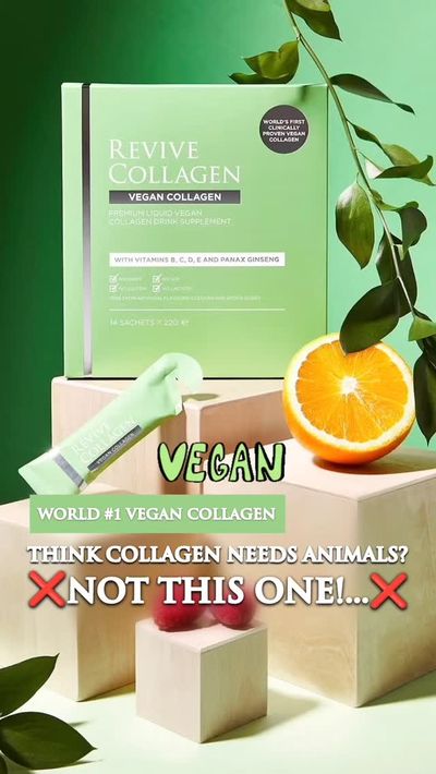Meet Revive Collagen Vegan ðŸŒ±

The worldâ€™s #1 Clinically proven vegan collagen alternative. 

âœ
