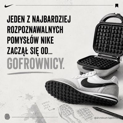 📁 AKTA TAJEMNIC 038

Jeden z najbardziej charakterystycznych pomysłów w historii Nike miał narodzić