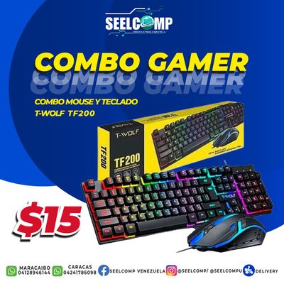 🔵COMBO DE MOUSE Y TECLADO 🔵 Precio en promoción

- Combo Gamer: 15$ 
- Combo T-Wolf básico: 7$

Co