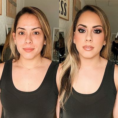 We always love a @blushtones #beforeandafter using Dinair! #DinairAirbrush #DinairONE #DinairMakeup 